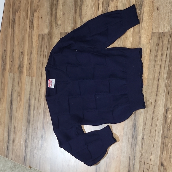 INTERKNIT AUSTRALIA Vintage Superwash Wool Navy Heavy Duty Outdoor Sweater - Picture 3 of 10